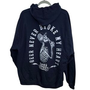 Luke Combs Beer Never Broke My Heart Men's Dark Blue Hoodie Size XL
